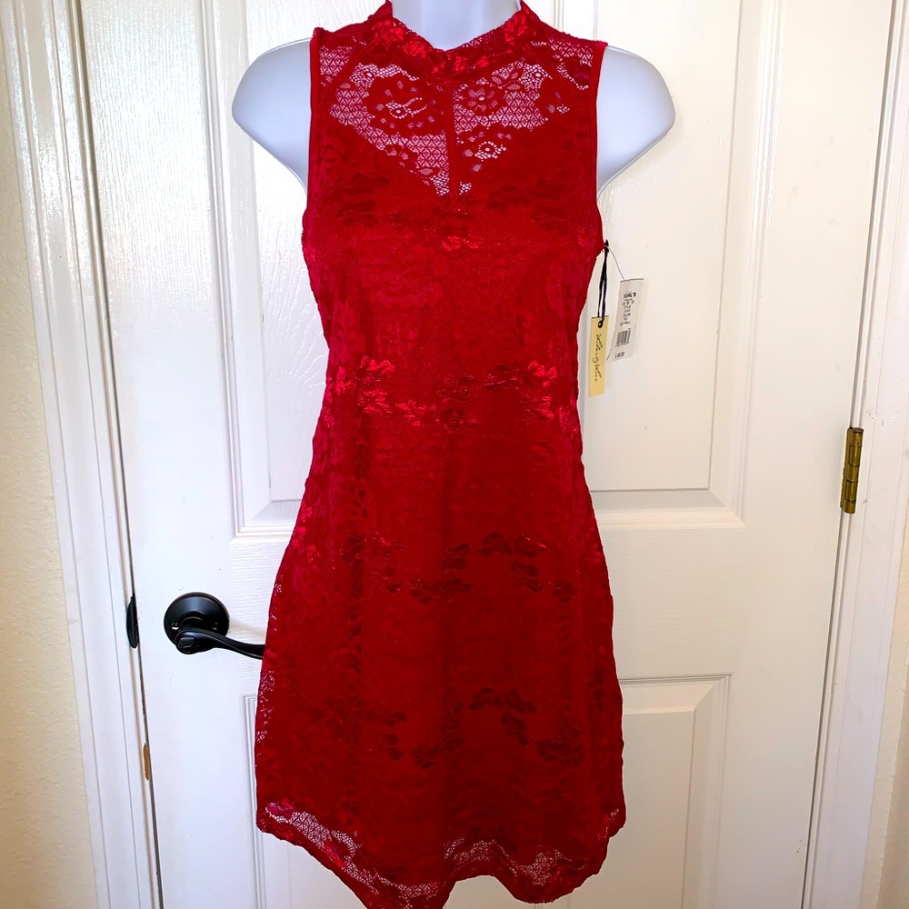 🌹New Kohls Liberty Love red lace dress